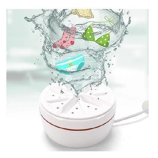 2-in-1 Mini Washing Machine – غسالة ملابس صغيرة محمولة بتقنية التنظيف بالموجات فوق الصوتية