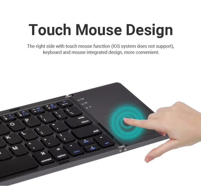 B033 Foldable Bluetooth Keyboard – كيبورد بلوتوث قابل للطي مع لوحة لمس