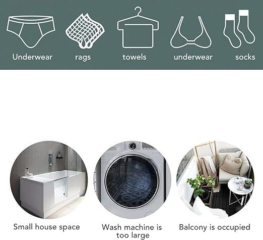 2-in-1 Mini Washing Machine – غسالة ملابس صغيرة محمولة بتقنية التنظيف بالموجات فوق الصوتية