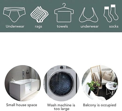 2-in-1 Mini Washing Machine – غسالة ملابس صغيرة محمولة بتقنية التنظيف بالموجات فوق الصوتية