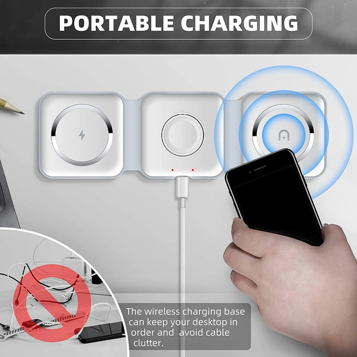 3-in-1 Wireless Charging Station | محطة شحن لاسلكية 3 في 1